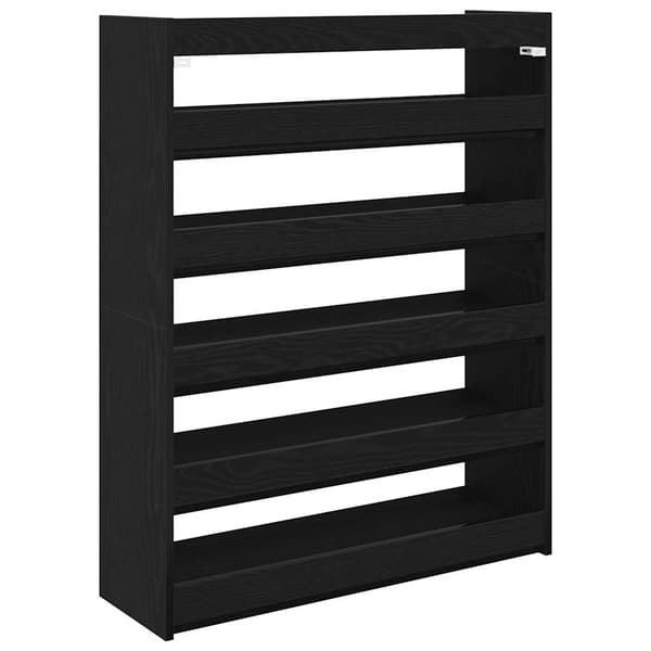 vidaXL skohylde, sort, 80x25x100 cm, træbaseret materiale