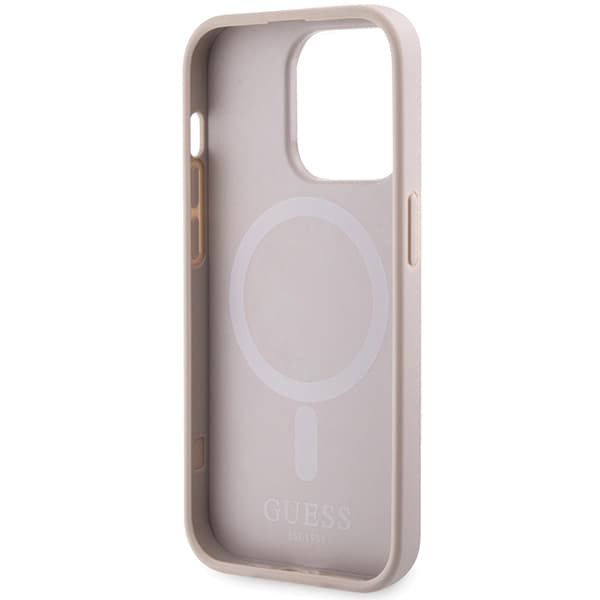 Guess 4G Printed Stripes MagSafe-etui til iPhone 15 Pro, lyserød