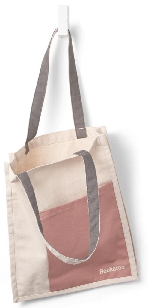 Bookaroo Blush&Charcoal bomuldstaske