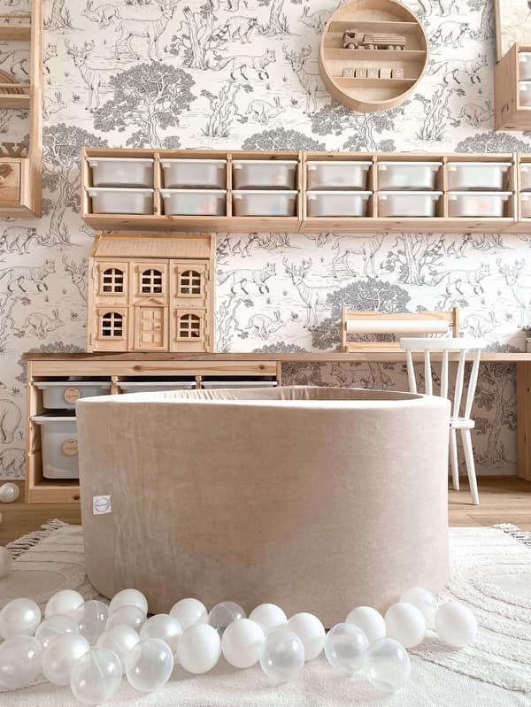 Tør pool 110x40cm fløjlsblød beige uden bolde