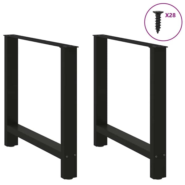 vidaXL Soffbordsben svarta 2 st 80x(72-73) cm stål