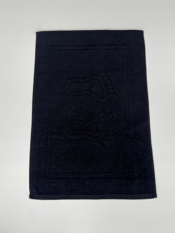 Absorberende badeværelsesmåtte, tyk, fodmåtte, 100% bomuld, sort, 50x70 cm