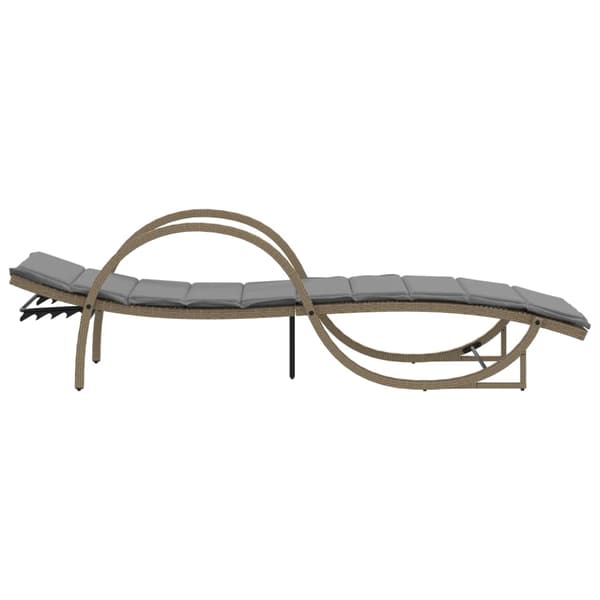 vidaXL Solstolar med kuddar, set om 2, beige, polyrotting