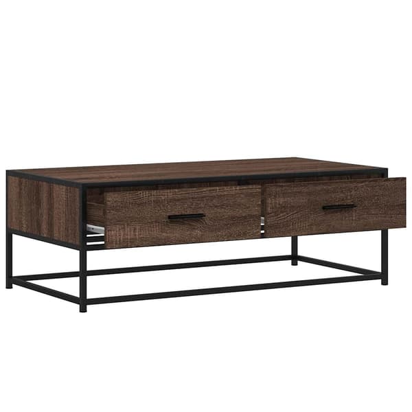 vidaXL sofabord brunt egetræ 100x50x35 cm