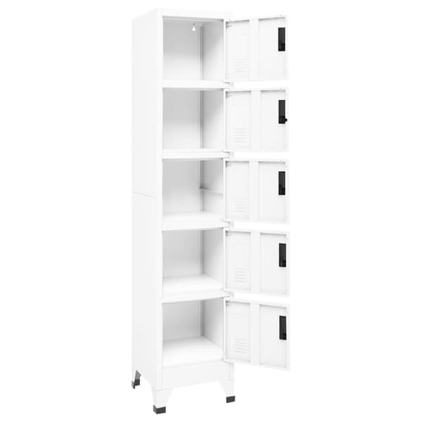 vidaXL Låsbart skåp vit 38x40x180 cm stål