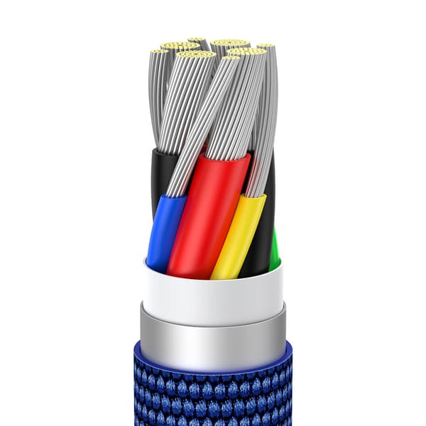 Kabel för snabbladdning och dataöverföring USB-C USB-C 100W 1,2m blå