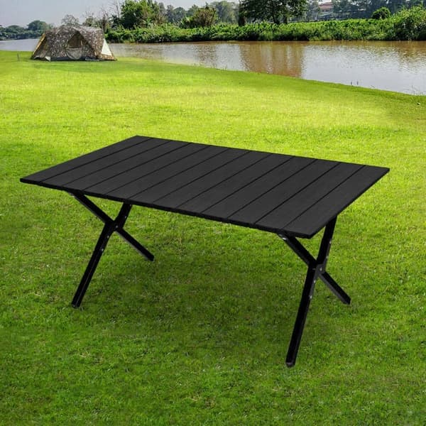 hopfällbart trädgårdsbord, campingbord, 90x60cm, kompakt