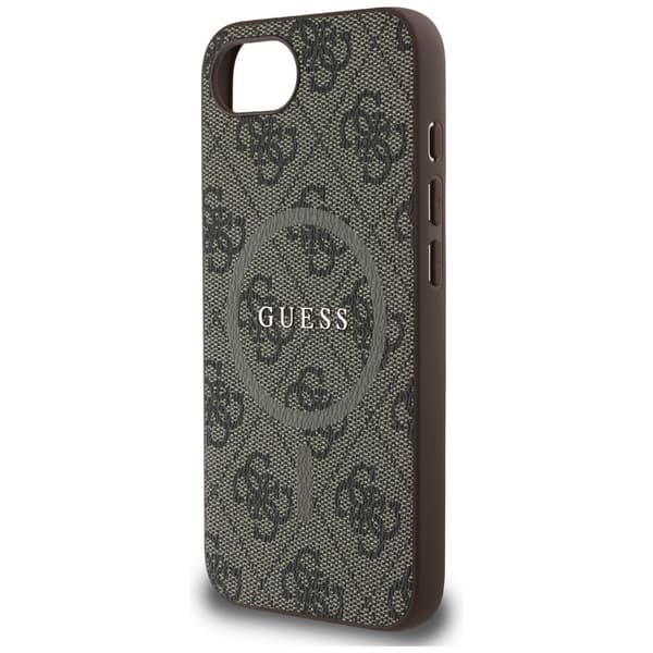 Guess 4G Ring Classic Logo MagSafe-etui til iPhone 16e, brun