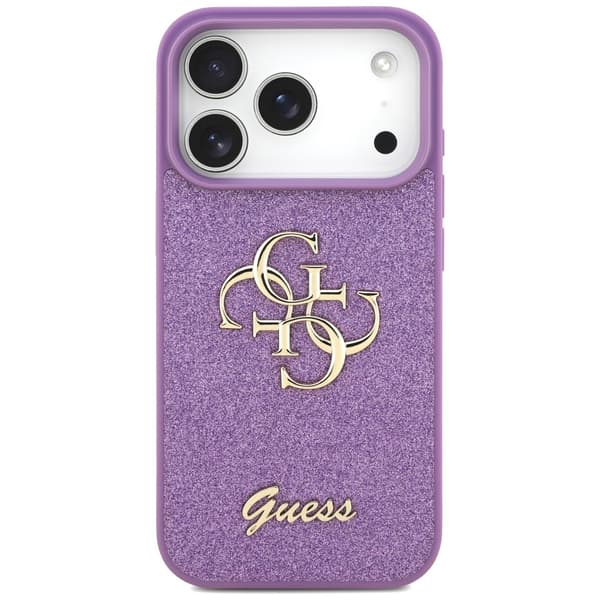 Guess Fixed Glitter Big 4G cover til iPhone 17 Pro lilla