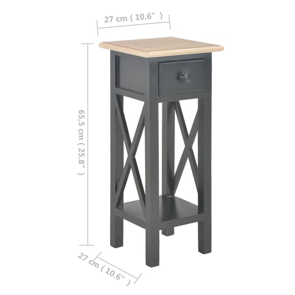 vidaXL sidebord sort 27x27x65,5 cm træ