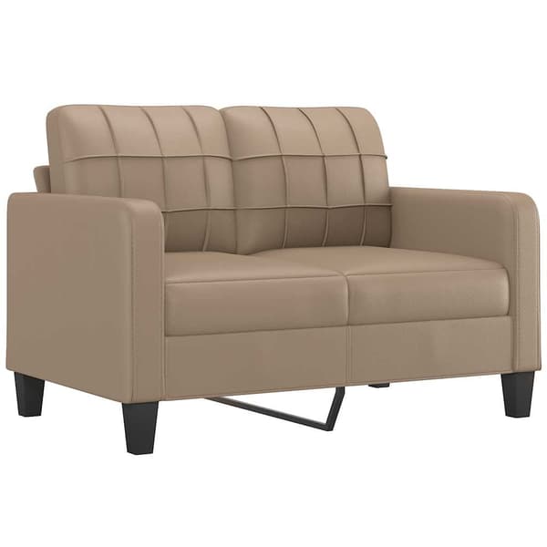 vidaXL 2-sitssoffa, Cappuccino, 120 cm, konstläder