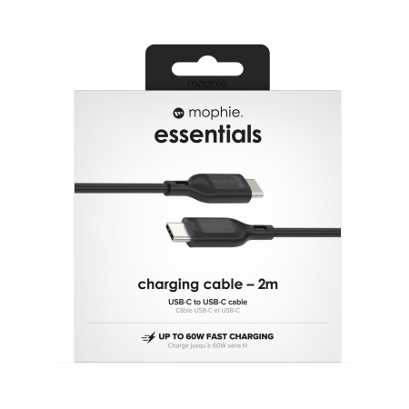 Mophie Essentials - USB-C - USB-C-kaapeli 2m (musta)