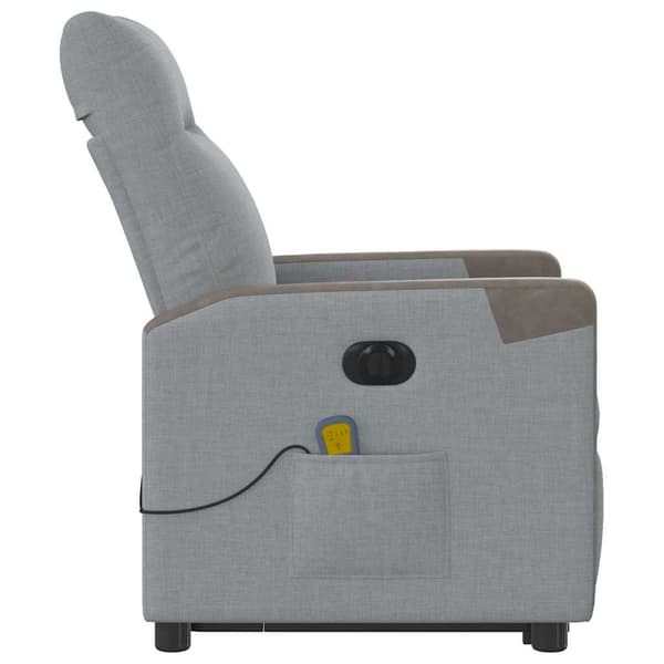 vidaXL Elektrisk lyftande massagefåtölj ljusgrå