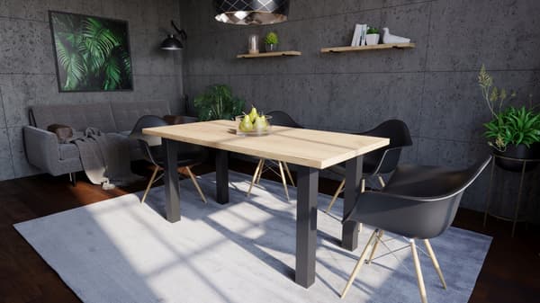 Metalben til møbelbord 8x72 cm 4 dele sort stabil