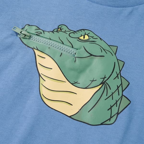 Barn-T-shirt, mellanblå, 128