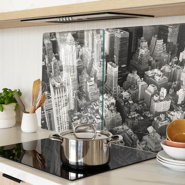 Dekorative serveringsbrætter i glas til snacks, New York, 2x40x52 cm