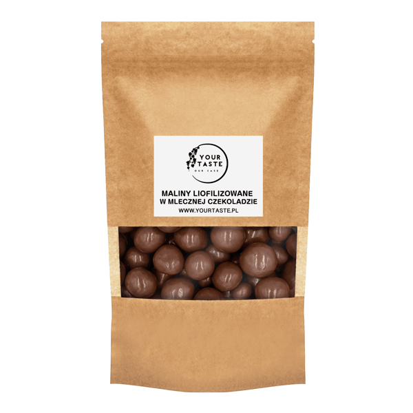 Frysetørrede hindbær i mælkechokolade 250 g