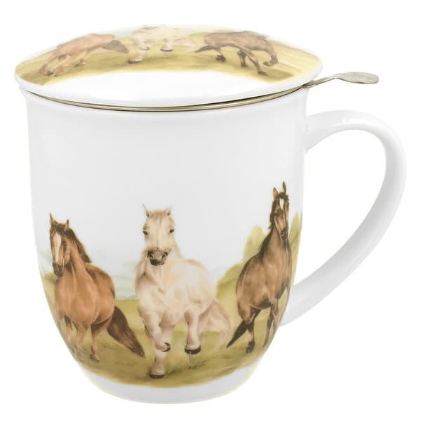 Mugg med infuser GALOPPANDE HÄSTAR 400