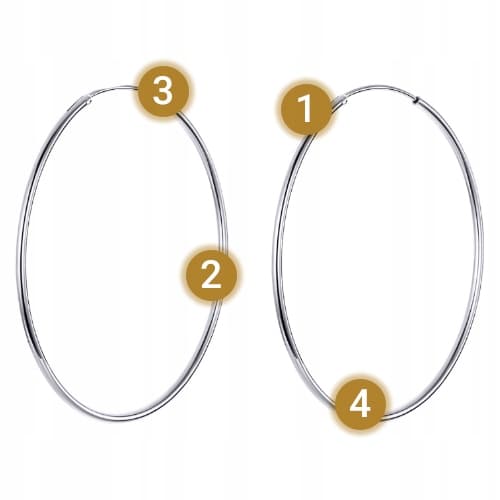 S925 sølv creoler 3 CM elegante sølv creoler