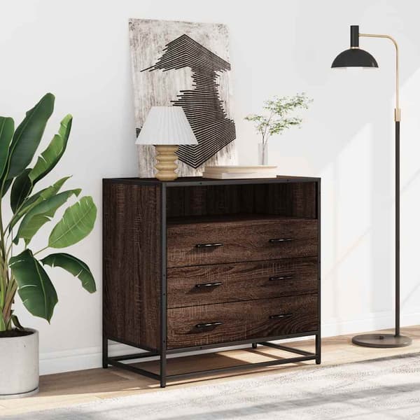 vidaXL kommode, brun eg, 70x41x70 cm, træbaseret materiale