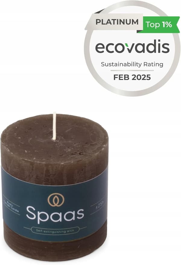 Spaas Rustikt Bloklys 70/70 mm 25 timer, Mørkebrunt