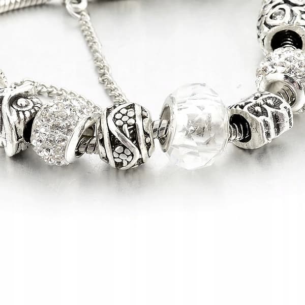 Silver Modular Armband Vit Modular 18 cm