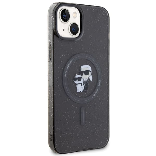 Karl Lagerfeld Karl&Choupette Glitter MagSafe-etui til iPhone 15 Plus, sort