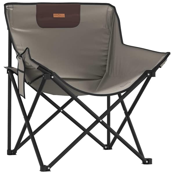 vidaXL foldbare campingstole med lomme, sæt med 2, grå