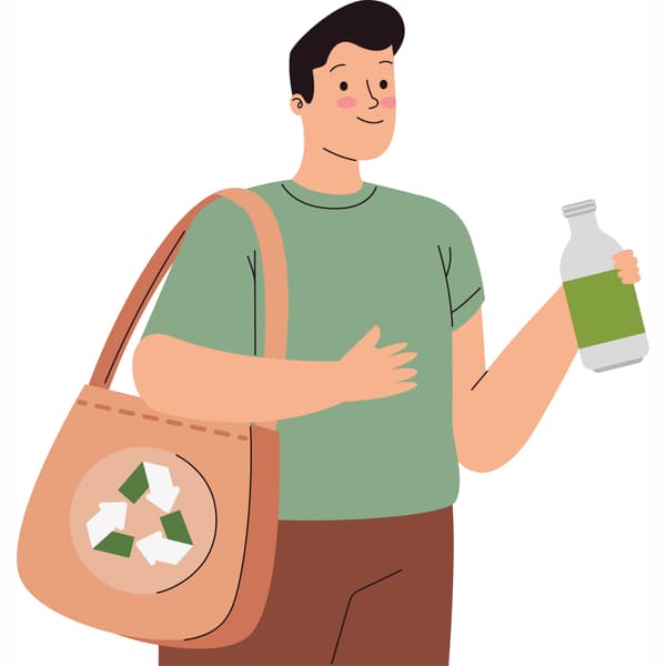 Pose til returflasker af plastik, foldbar, let, genanvendelig