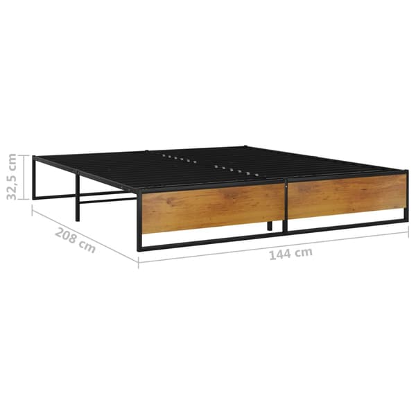 vidaXL sengestel sort metal 140 x 200 cm