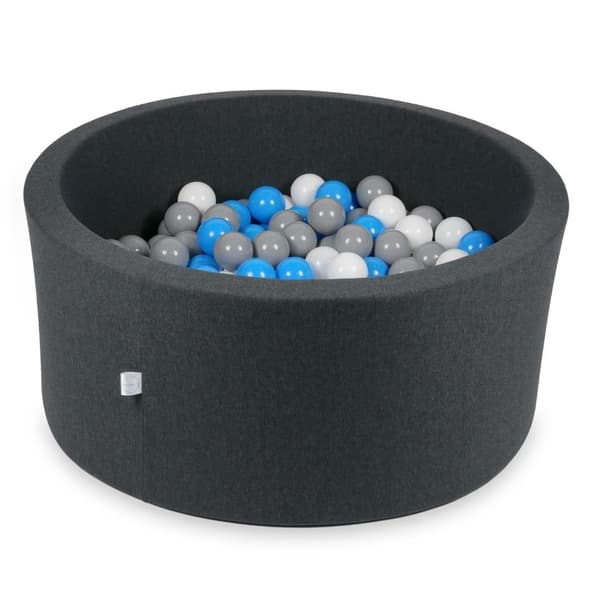 Tør pool 90x40cm grafit med 300 bolde: blå, hvid, grå