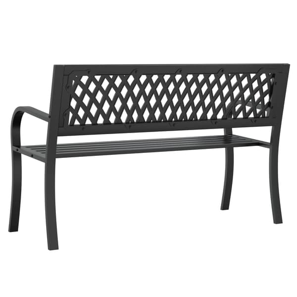 vidaXL havebænk sort 120 cm stål
