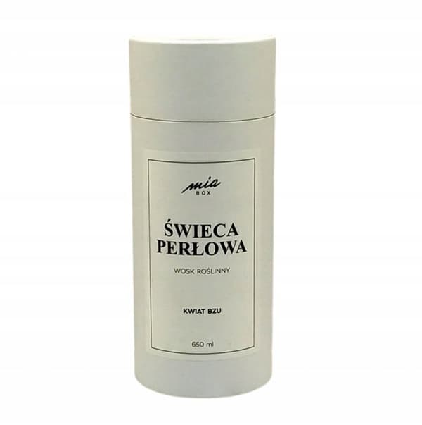 Pärlljus 650 ml vegetabiliskt vax, vitt, fläderblomma