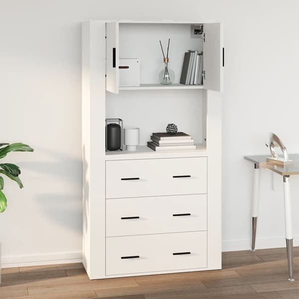 vidaXL Väggskåp vit 80x33x80 cm träbaserat material