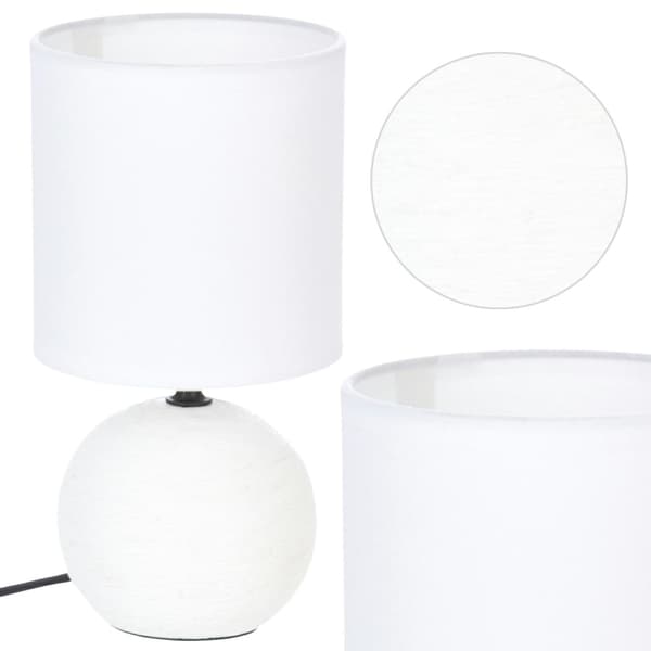 Timeo Bordlampe Hvid med Riller