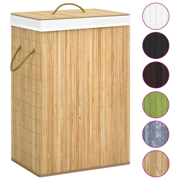 vidaXL Tvättkorg i bambu, 72 l