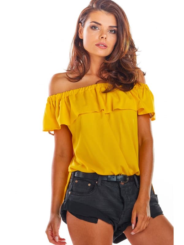 Viskos sommarblus, gul L/XL