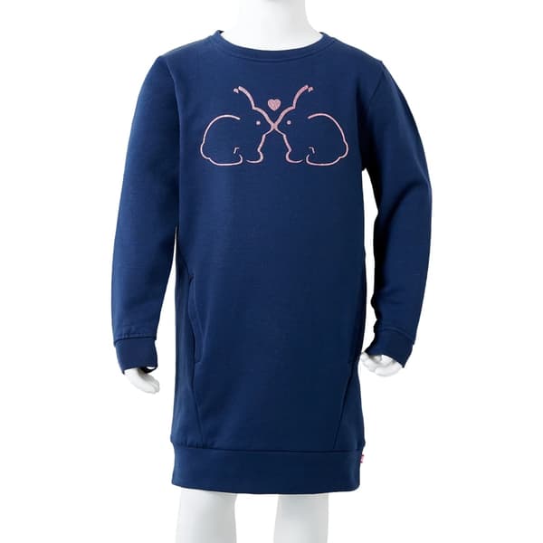 Barnklänning med sweatshirt, marinblå, 116