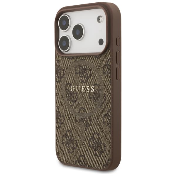 Guess 4G Ring Classic Logo MagSafe-etui til iPhone 17 Pro, brunt
