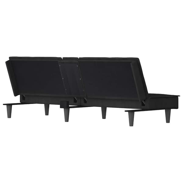 vidaXL sovesofa med kopholdere sort fløjl