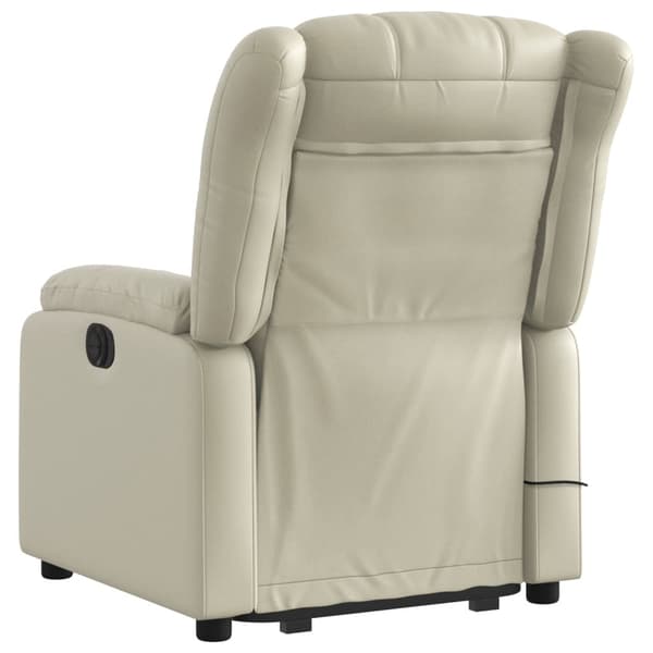 vidaXL Lyftbar massagefåtölj, krämfärgad, konstläder