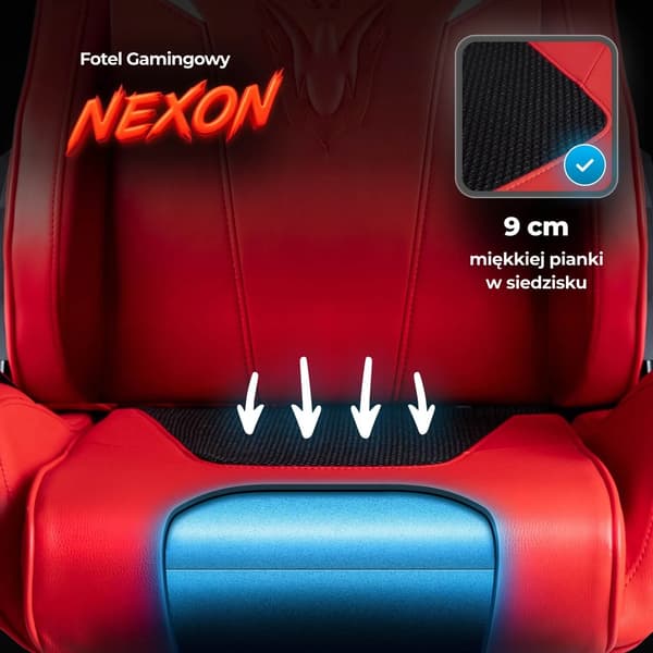 NEXON Röd Modern Snurrstol Gaming