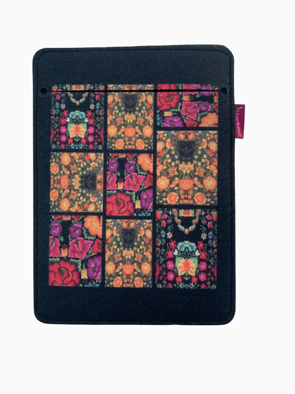 Arco Design 6-7" e-boksfodral - EcoFilc, Frida Flowers-tryck, Grå, Passar Kindle / PocketBook