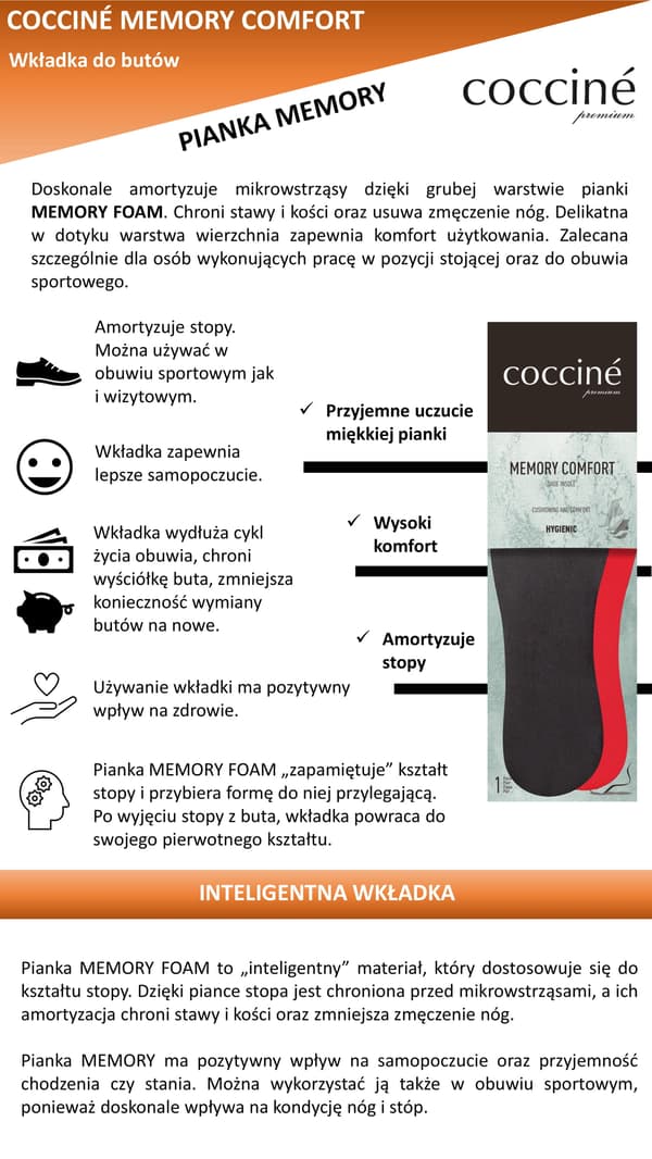 Memory-skumindlæg - COCCINE MEMORY COMFORT 37
