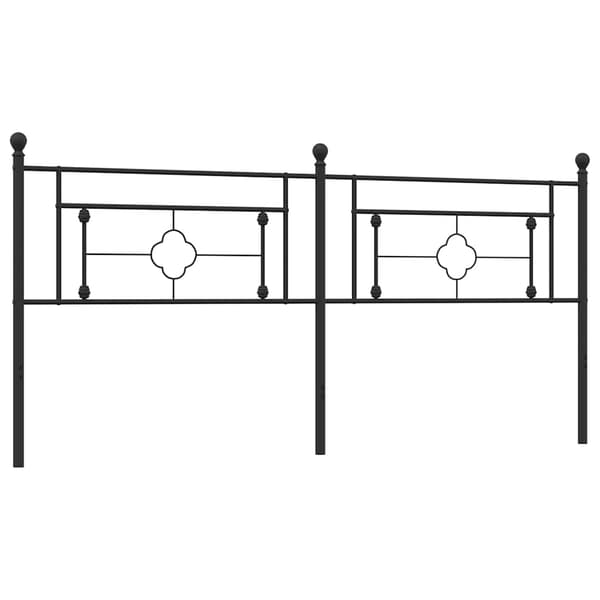 vidaXL metalsengegavl, sort, 200 cm
