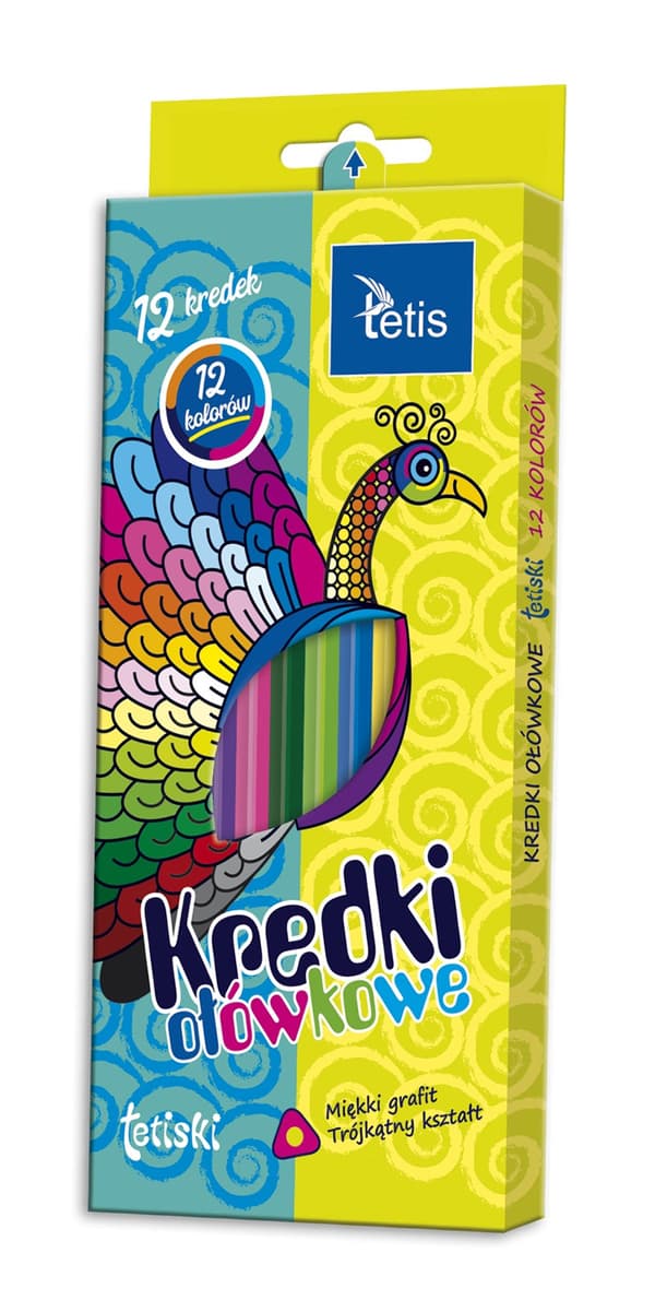 Tetiski trekantede farveblyanter i 12 farver.