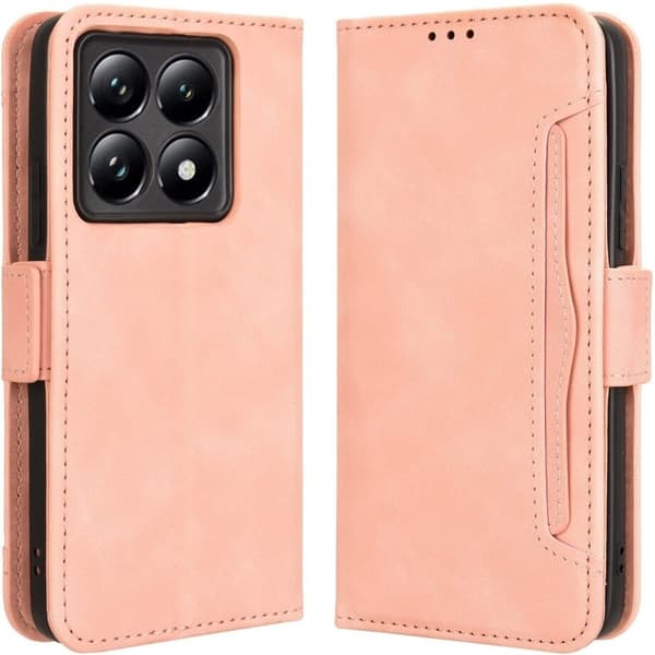 Flipfodral för Xiaomi 14T Pro, kortplats, rosa