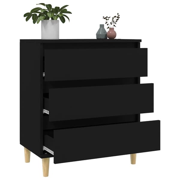vidaXL kommode, sort, 60x35x70 cm, træbaseret materiale