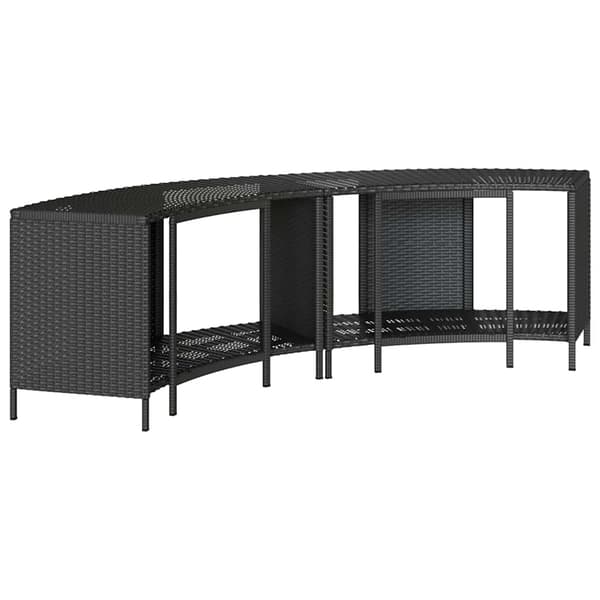 vidaXL Spa-skåp, set om 2, svart, polyrotting