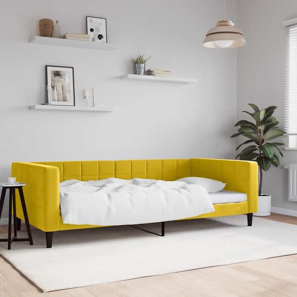 vidaXL Bäddsoffa gul 100x200 cm klädd i sammet